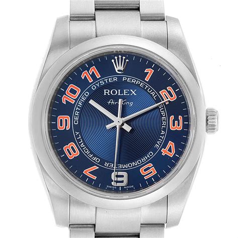 rolex air-king blu|rolex air king blue face.